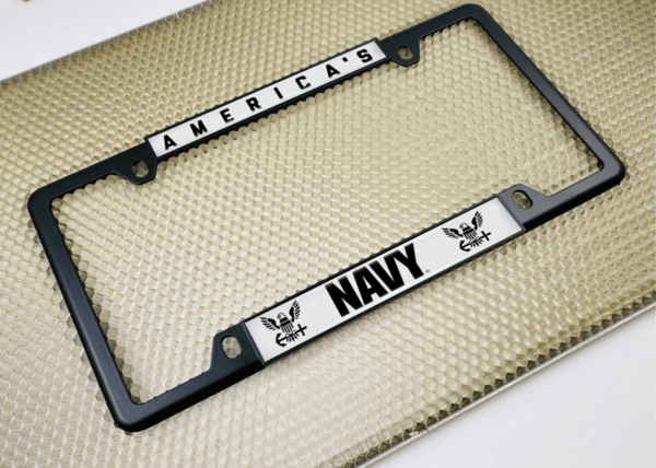 America's Navy - Car Metal License Plate Frame (WB)